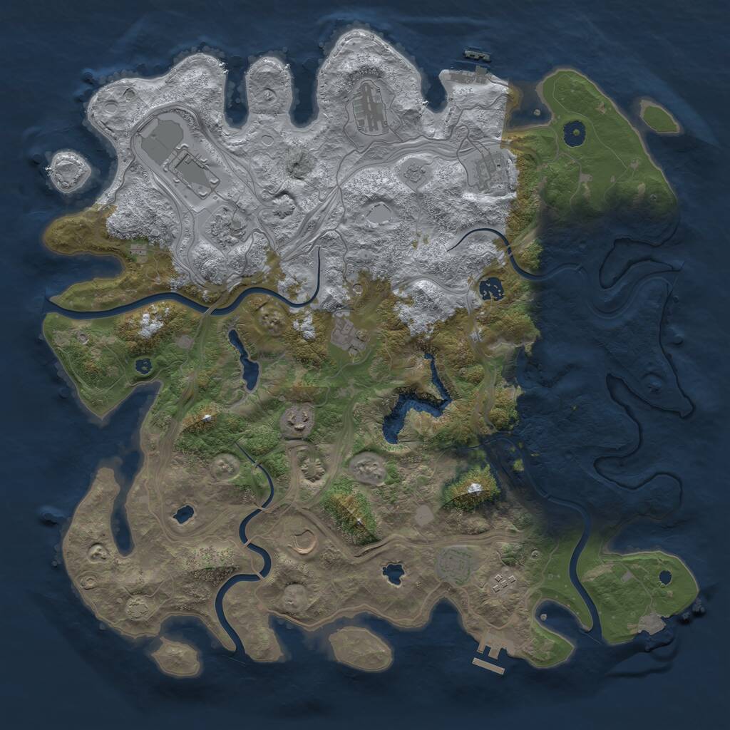 Rust Map: Procedural Map, Size: 4500, Seed: 617966838, 16 Monuments