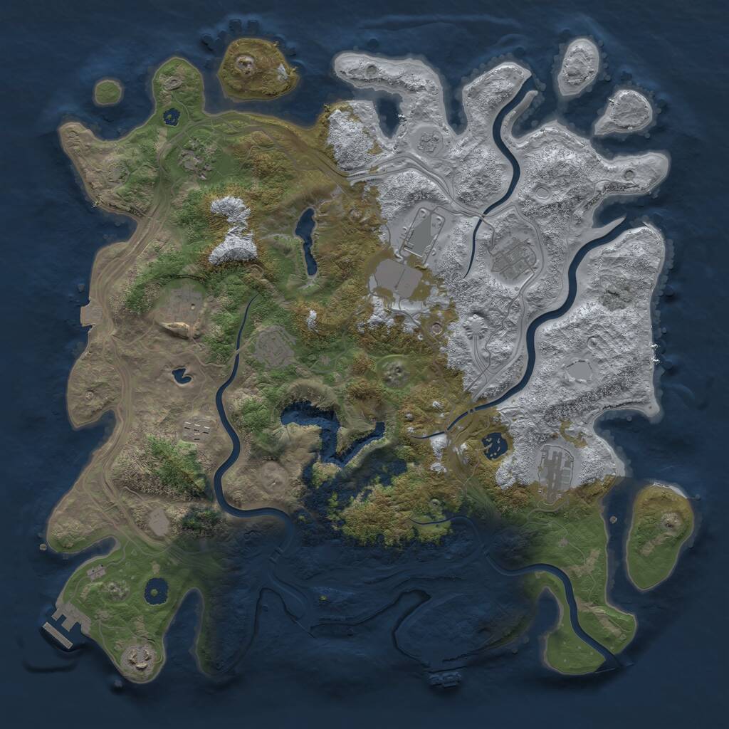 Rust Map: Procedural Map, Size: 4250, Seed: 143052449, 15 Monuments