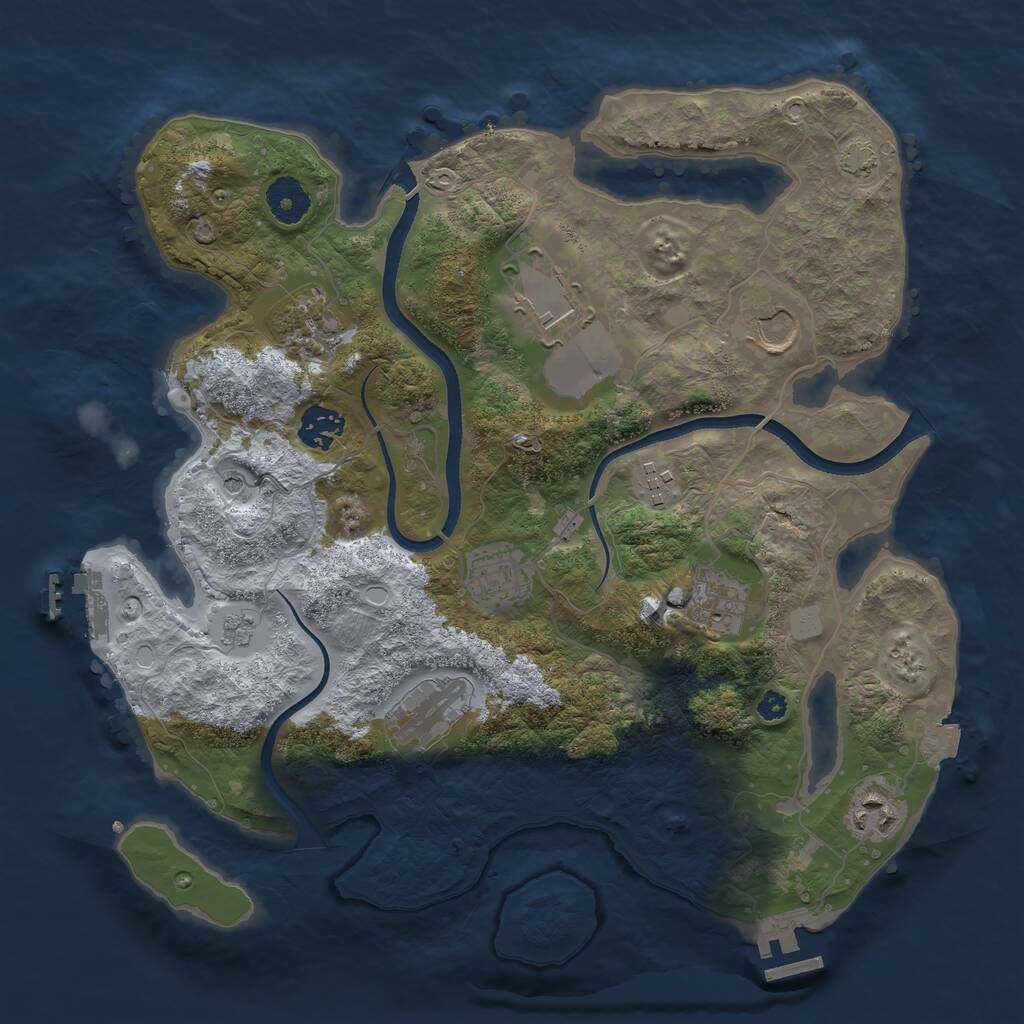 Rust Map: Procedural Map, Size: 3500, Seed: 59916, 15 Monuments
