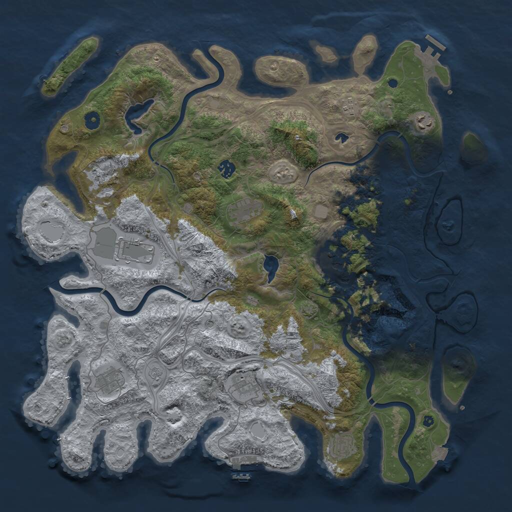 Rust Map: Procedural Map, Size: 4500, Seed: 1757475644, 16 Monuments