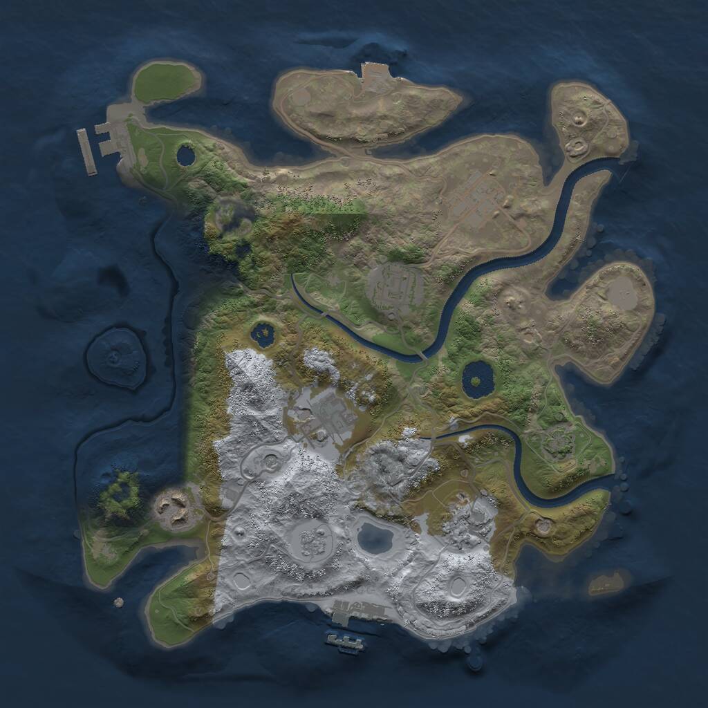 Rust Map: Procedural Map, Size: 3000, Seed: 876623482, 11 Monuments