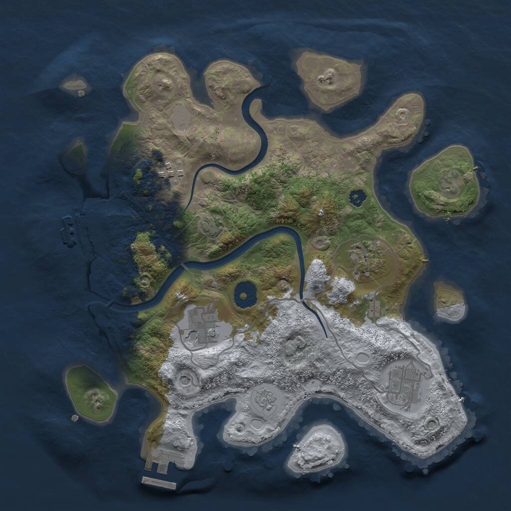 Rust Map: Procedural Map, Size: 3000, Seed: 234653594, 10 Monuments