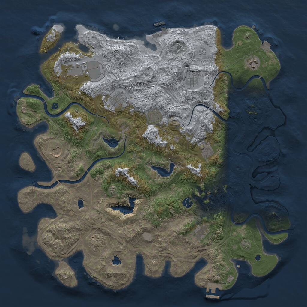 Rust Map: Procedural Map, Size: 4500, Seed: 657252, 17 Monuments
