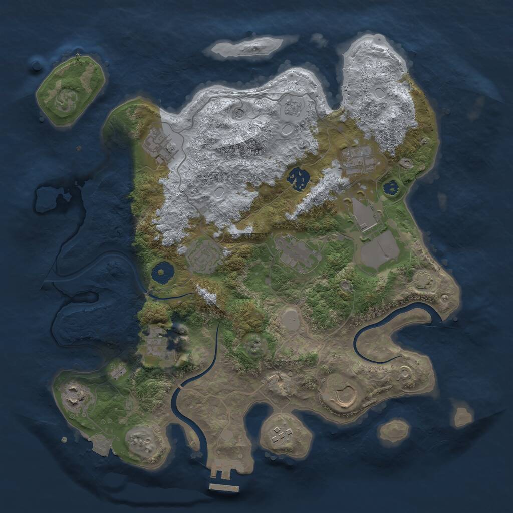 Rust Map: Procedural Map, Size: 3500, Seed: 107162026, 15 Monuments