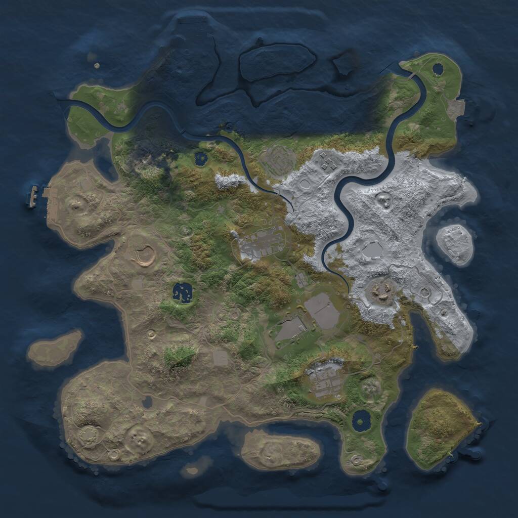 Rust Map: Procedural Map, Size: 3743, Seed: 1337, 13 Monuments