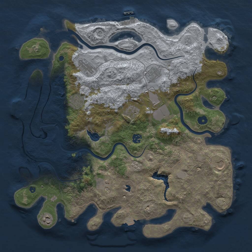 Rust Map: Procedural Map, Size: 4000, Seed: 1345806589, 16 Monuments