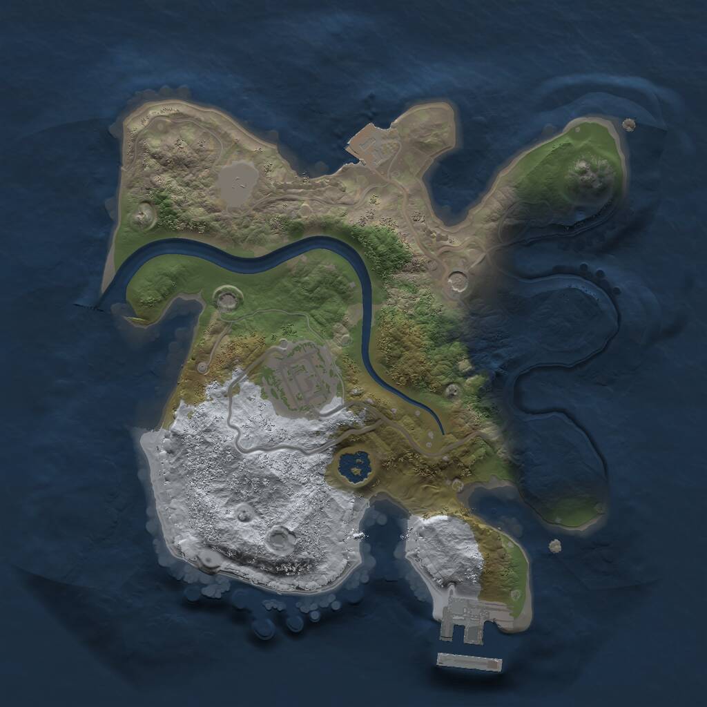 Rust Map: Procedural Map, Size: 2200, Seed: 273784180, 4 Monuments