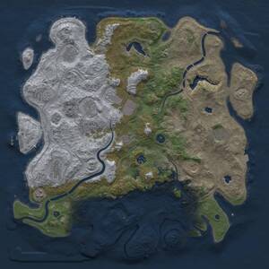 Thumbnail Rust Map: Procedural Map, Size: 4500, Seed: 100575661, 17 Monuments