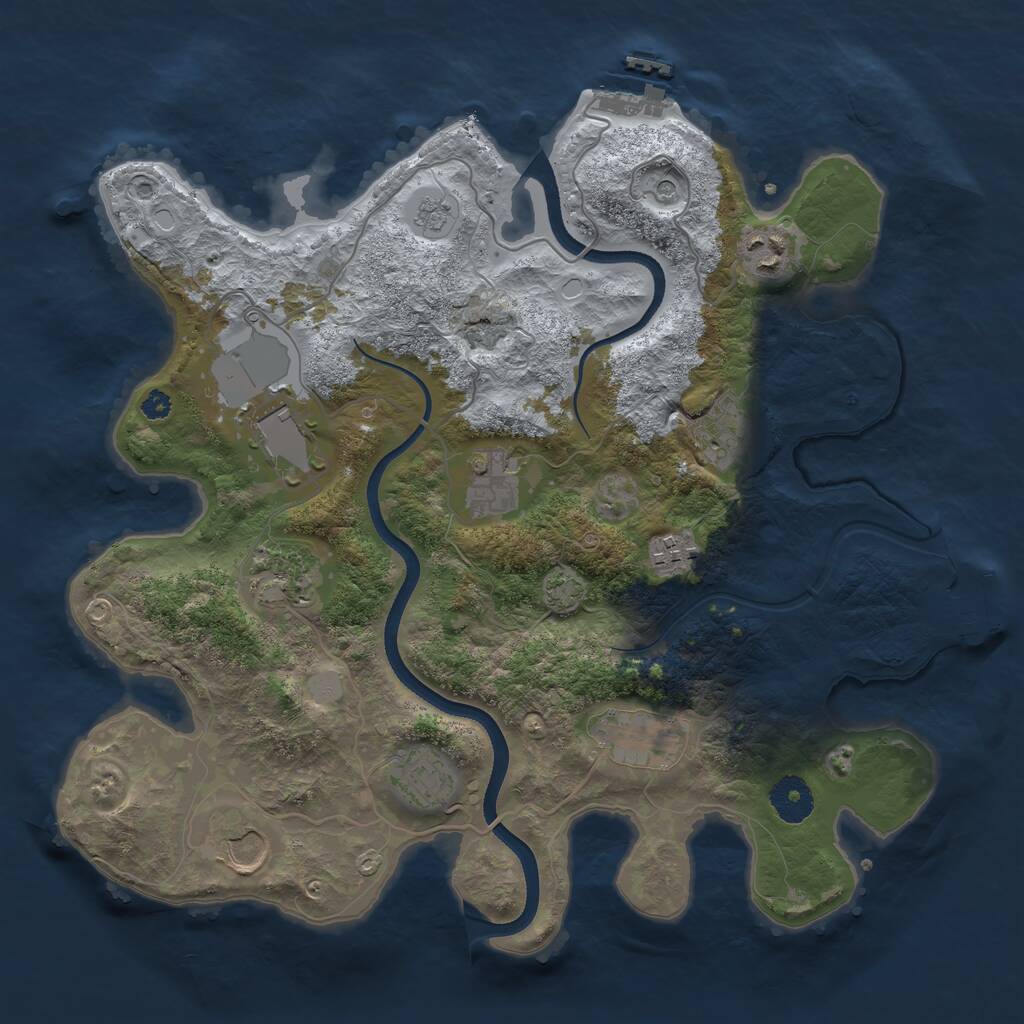 Rust Map: Procedural Map, Size: 3500, Seed: 472084110, 15 Monuments