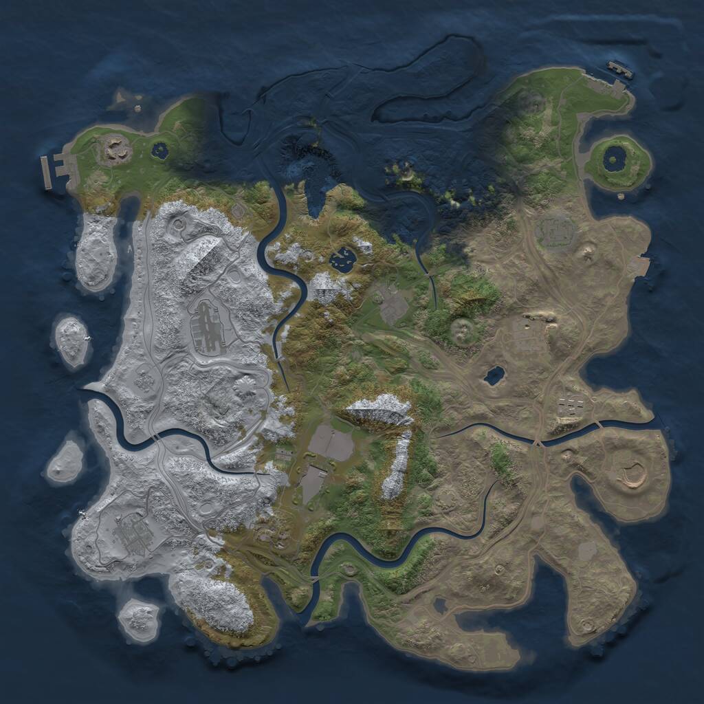 Rust Map: Procedural Map, Size: 4250, Seed: 123306404, 17 Monuments