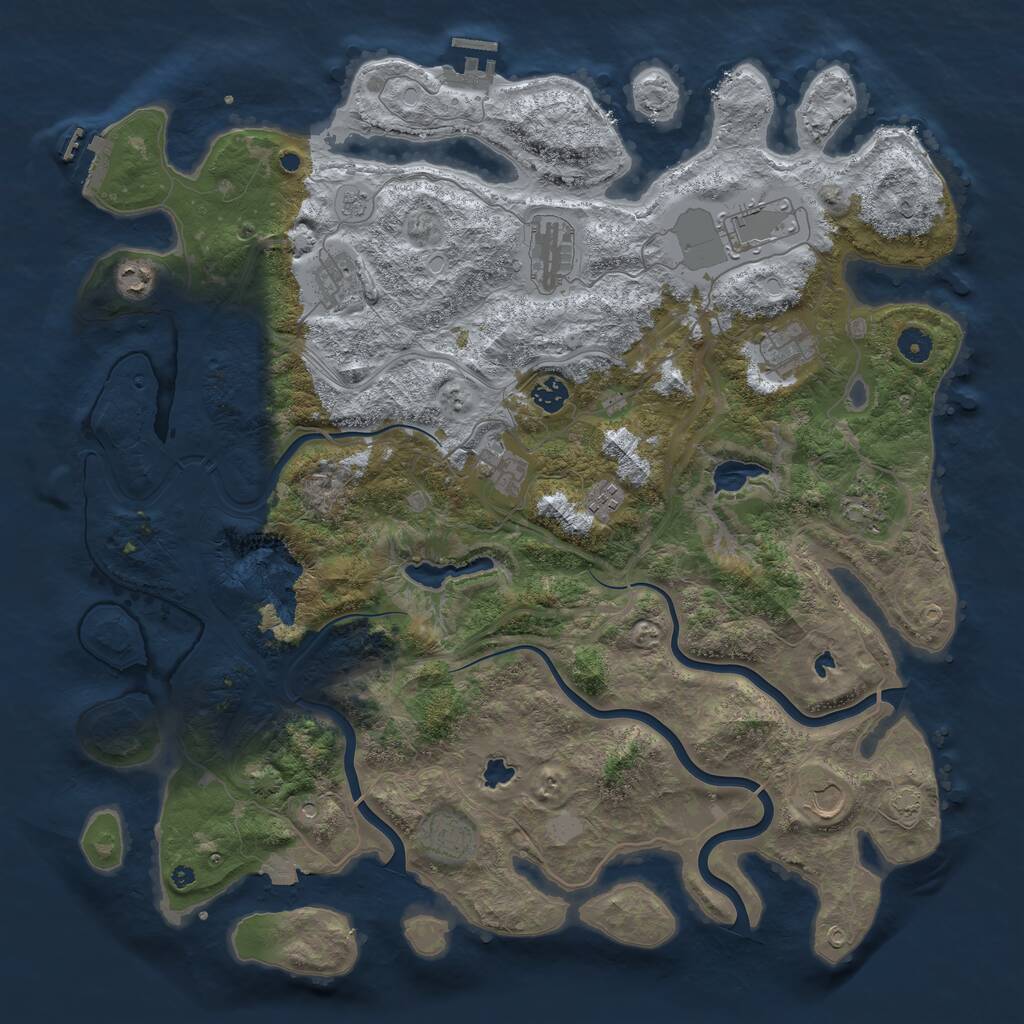 Rust Map: Procedural Map, Size: 4500, Seed: 8121975, 17 Monuments