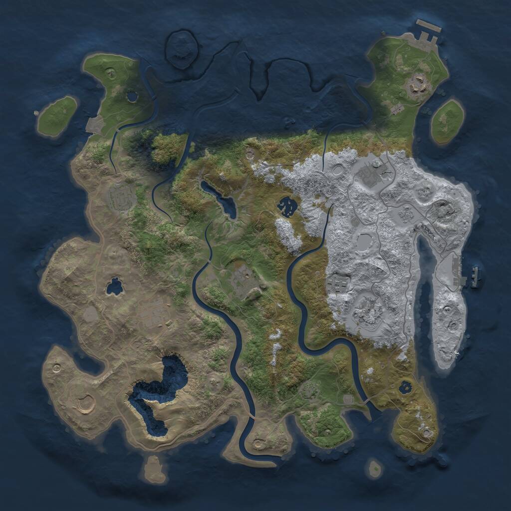 Rust Map: Procedural Map, Size: 4000, Seed: 1153324941, 15 Monuments