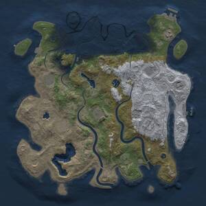 Thumbnail Rust Map: Procedural Map, Size: 4000, Seed: 1153324941, 15 Monuments