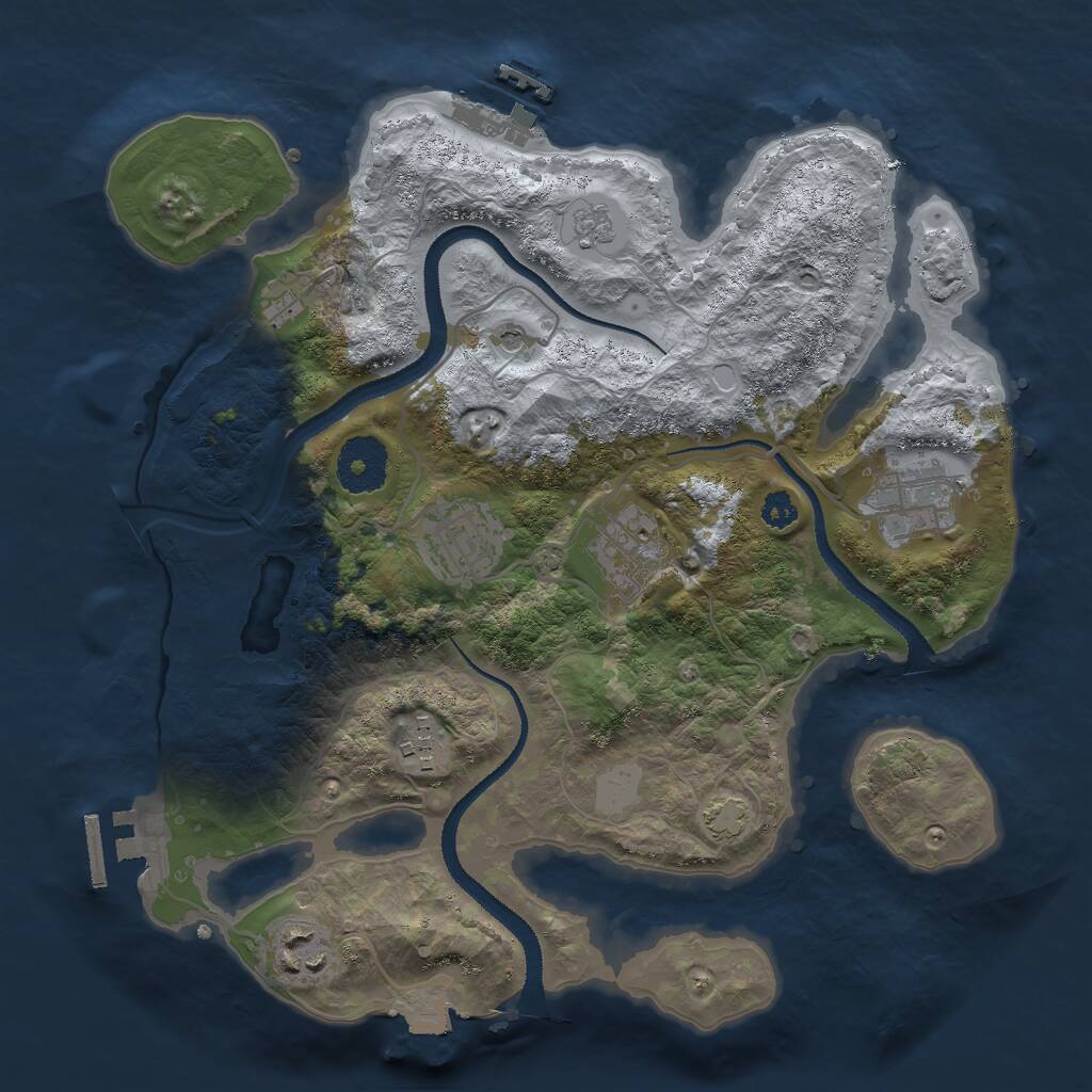 Rust Map: Procedural Map, Size: 3000, Seed: 2005752798, 11 Monuments