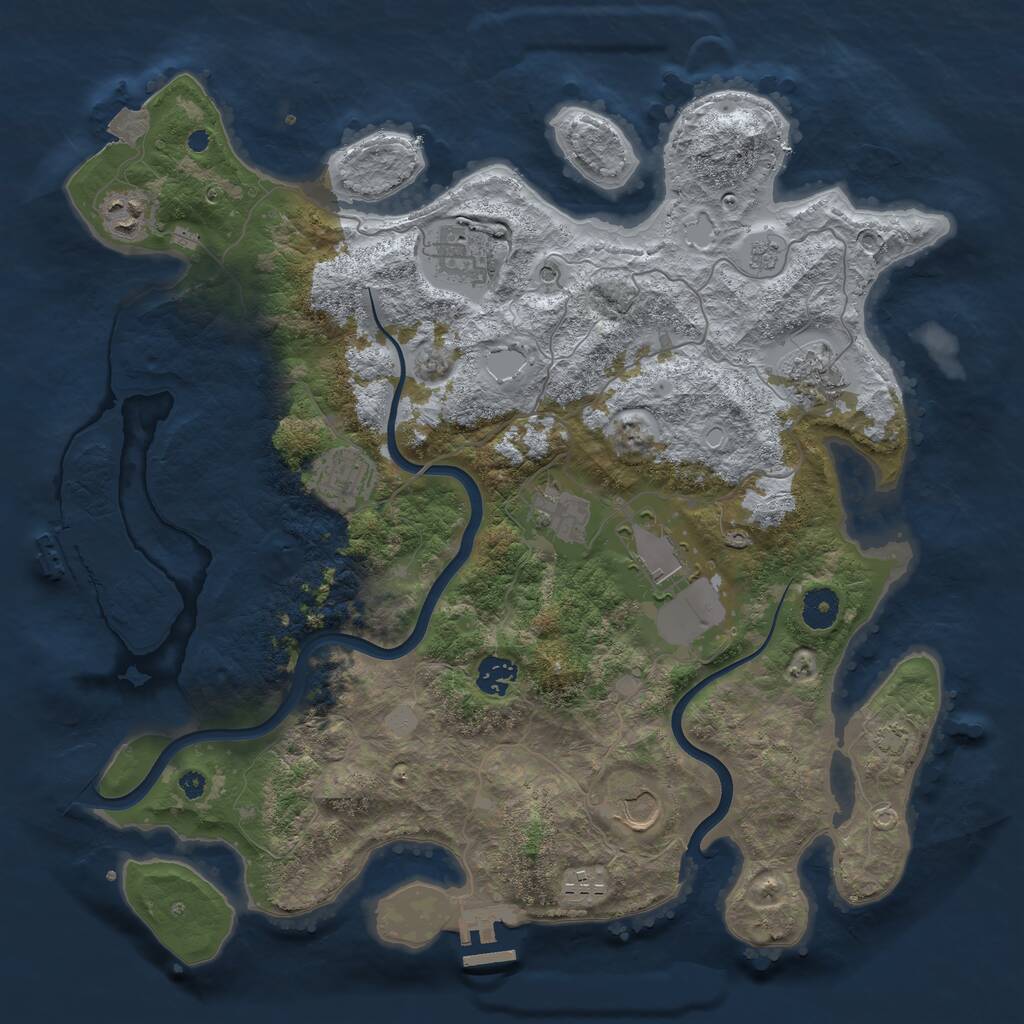 Rust Map: Procedural Map, Size: 3900, Seed: 30405, 15 Monuments