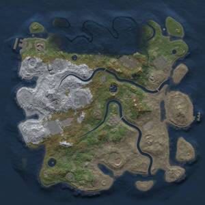 Thumbnail Rust Map: Procedural Map, Size: 3700, Seed: 1933732743, 15 Monuments