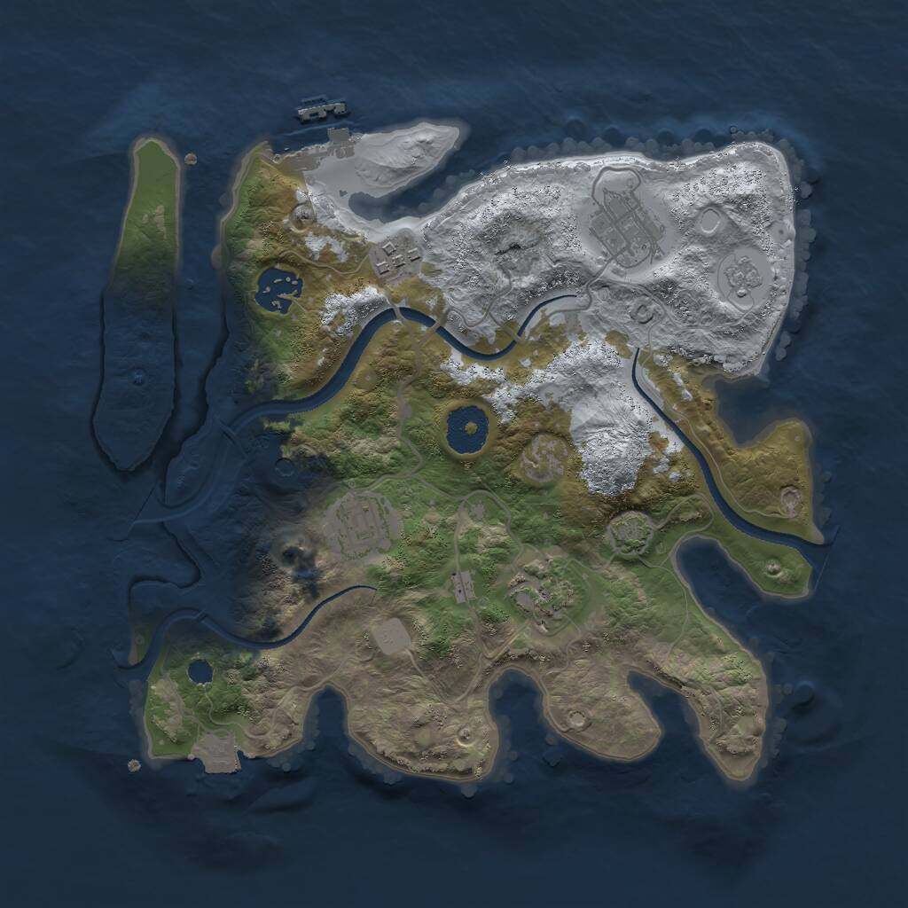 Rust Map: Procedural Map, Size: 3000, Seed: 4097, 10 Monuments