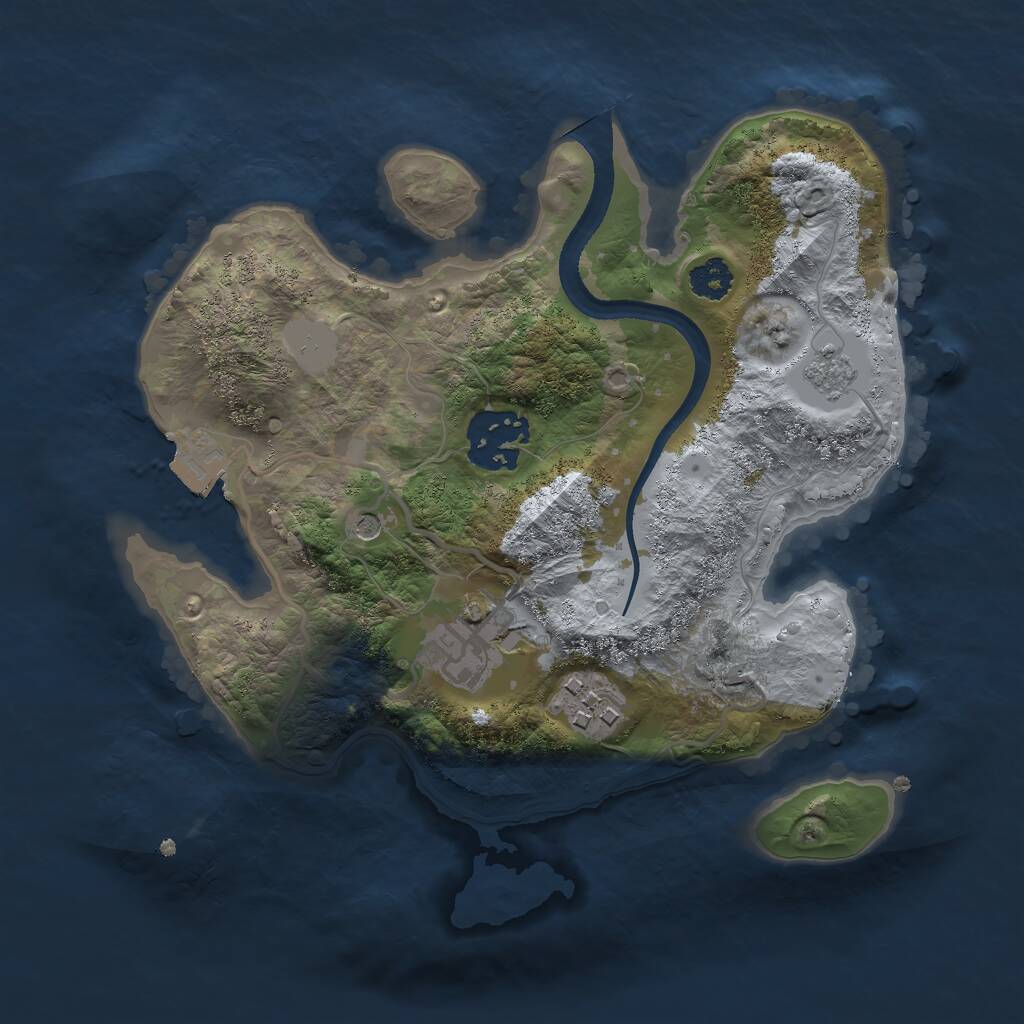 Rust Map: Procedural Map, Size: 2450, Seed: 391253325, 6 Monuments