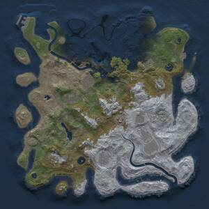 Thumbnail Rust Map: Procedural Map, Size: 4000, Seed: 371826075, 16 Monuments
