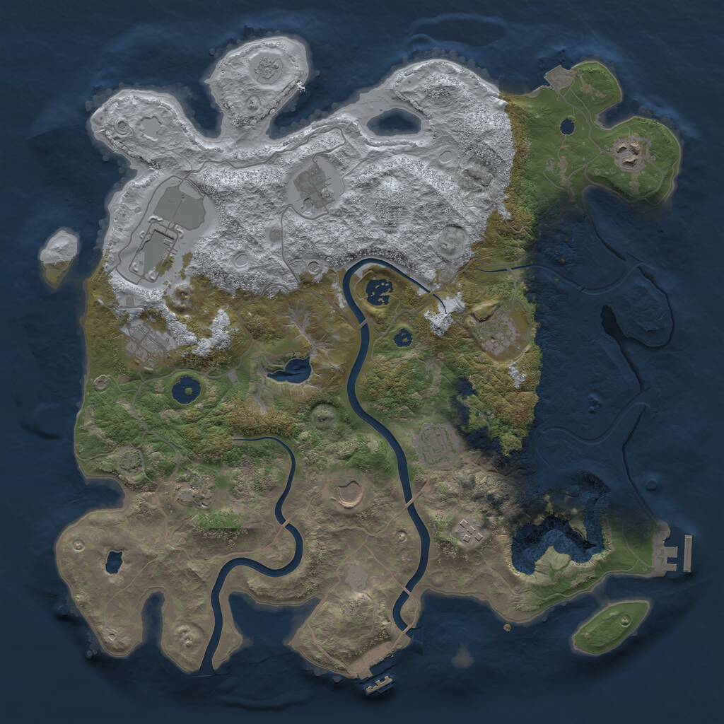 Rust Map: Procedural Map, Size: 4000, Seed: 1349489126, 16 Monuments