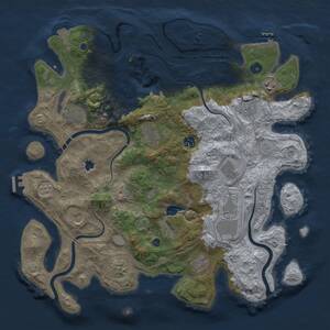 Thumbnail Rust Map: Procedural Map, Size: 4250, Seed: 160308176, 17 Monuments