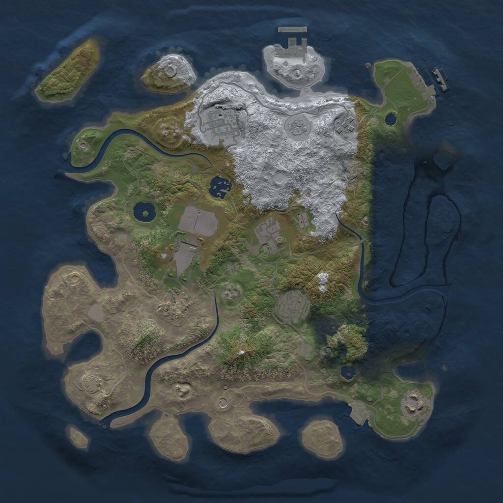 Rust Map: Procedural Map, Size: 3500, Seed: 752232900, 14 Monuments