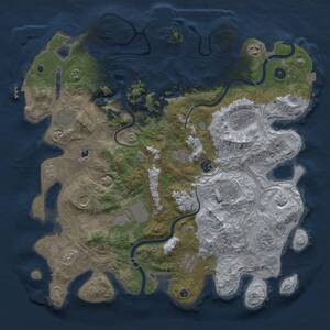 Thumbnail Rust Map: Procedural Map, Size: 4300, Seed: 1876924003, 17 Monuments