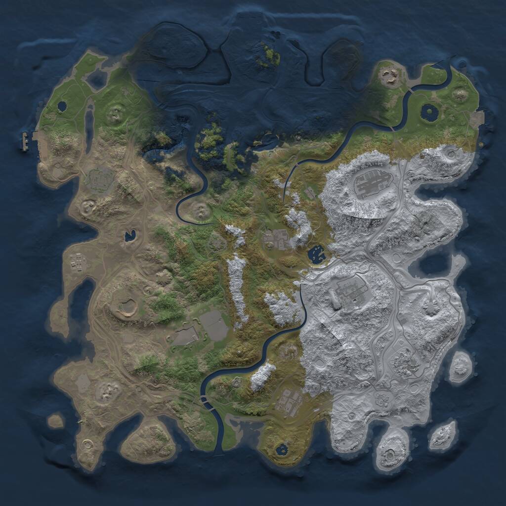 Rust Map: Procedural Map, Size: 4300, Seed: 1876924003, 17 Monuments