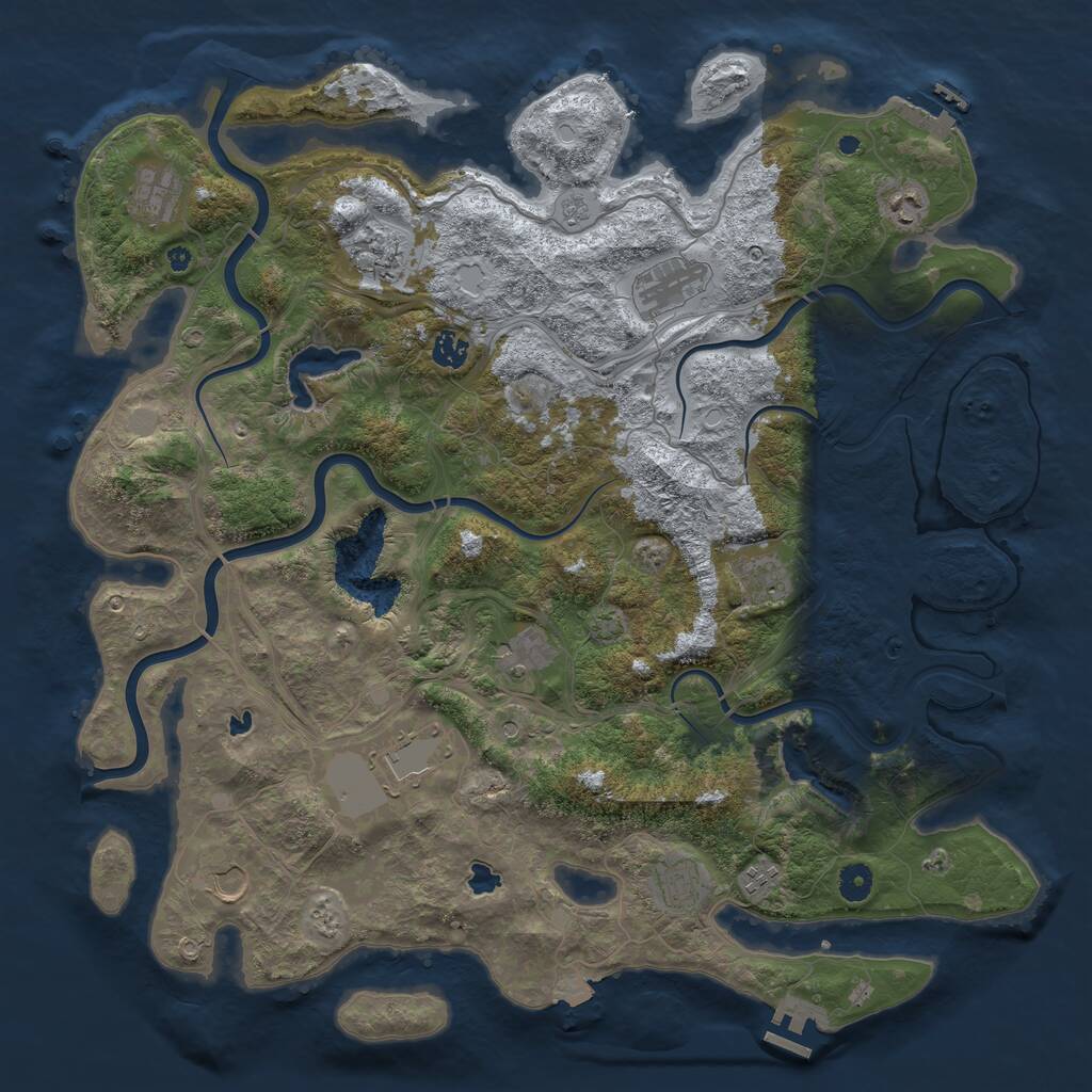 Rust Map: Procedural Map, Size: 4500, Seed: 1731962728, 17 Monuments