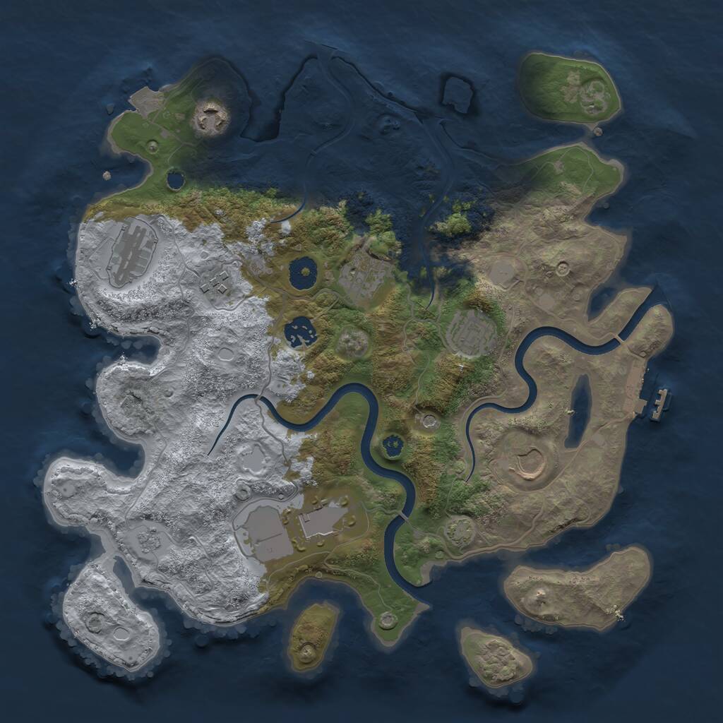 Rust Map: Procedural Map, Size: 3500, Seed: 1604867803, 13 Monuments
