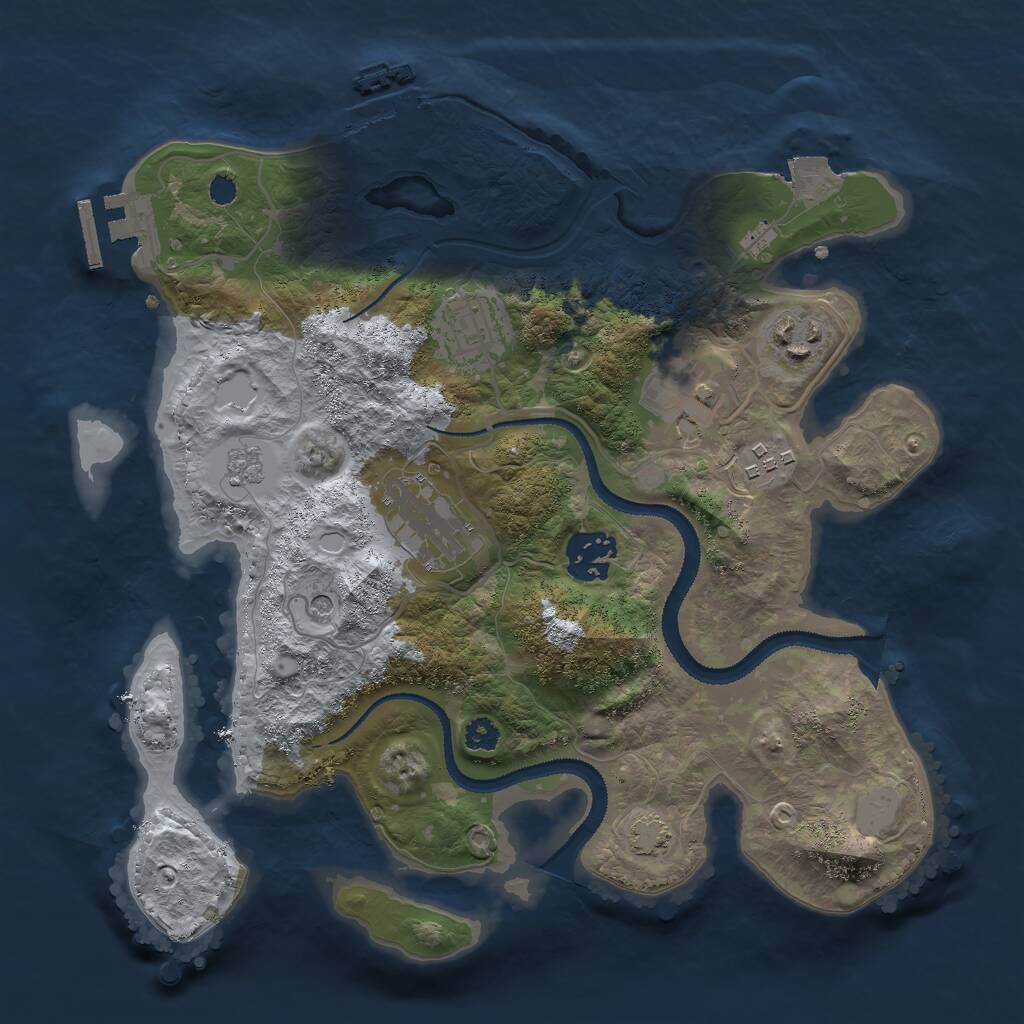Rust Map: Procedural Map, Size: 3000, Seed: 1286289701, 12 Monuments
