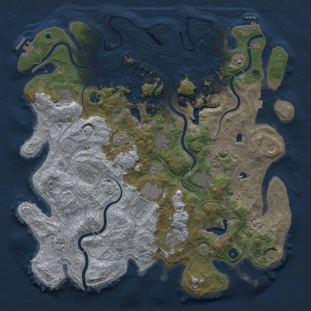 Rust Map: Procedural Map, Size: 4500, Seed: 924783941, 17 Monuments