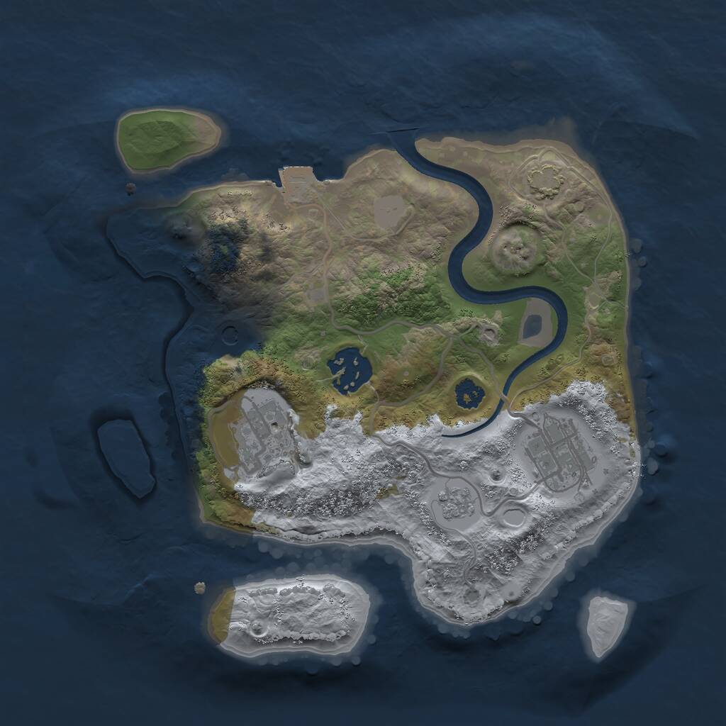 Rust Map: Procedural Map, Size: 2500, Seed: 87877, 7 Monuments
