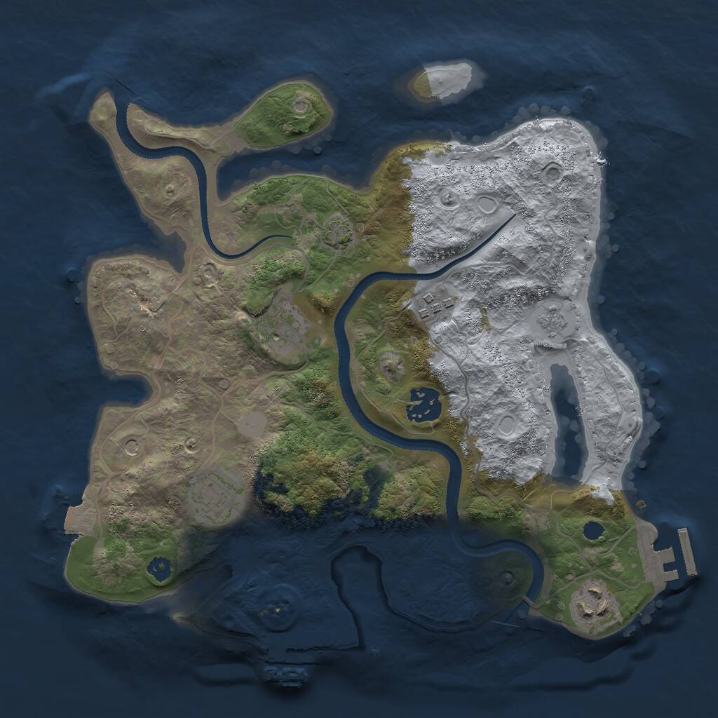Rust Map: Procedural Map, Size: 3000, Seed: 129812699, 11 Monuments