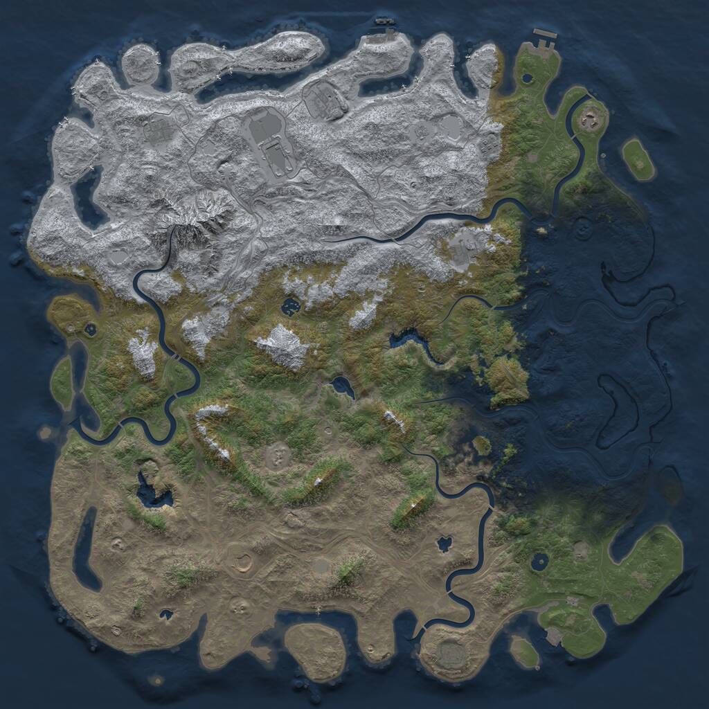 Rust Map: Procedural Map, Size: 6000, Seed: 333333333, 17 Monuments