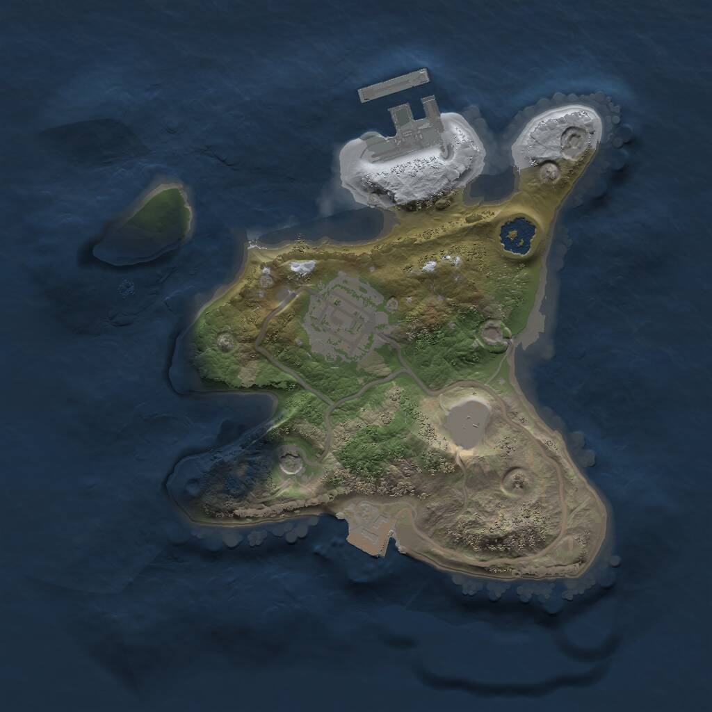 Rust Map: Procedural Map, Size: 2000, Seed: 647242424, 4 Monuments