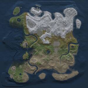 Thumbnail Rust Map: Procedural Map, Size: 3500, Seed: 262348484, 14 Monuments