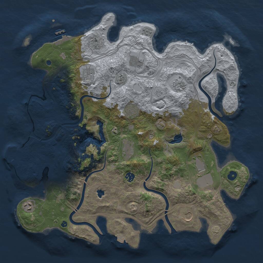 Rust Map: Procedural Map, Size: 4250, Seed: 1844538708, 16 Monuments