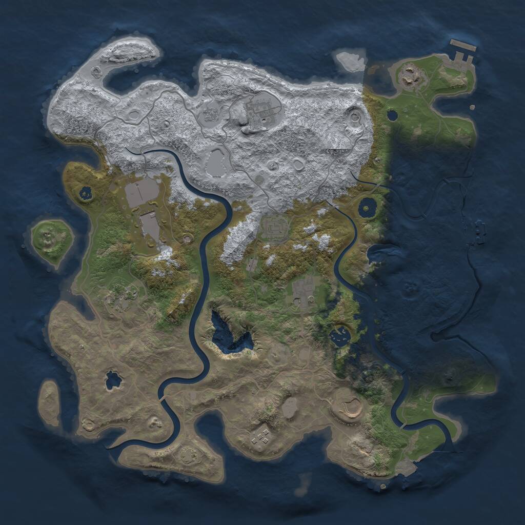 Rust Map: Procedural Map, Size: 4000, Seed: 289990049, 15 Monuments
