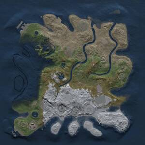 Thumbnail Rust Map: Procedural Map, Size: 3500, Seed: 2064281881, 13 Monuments