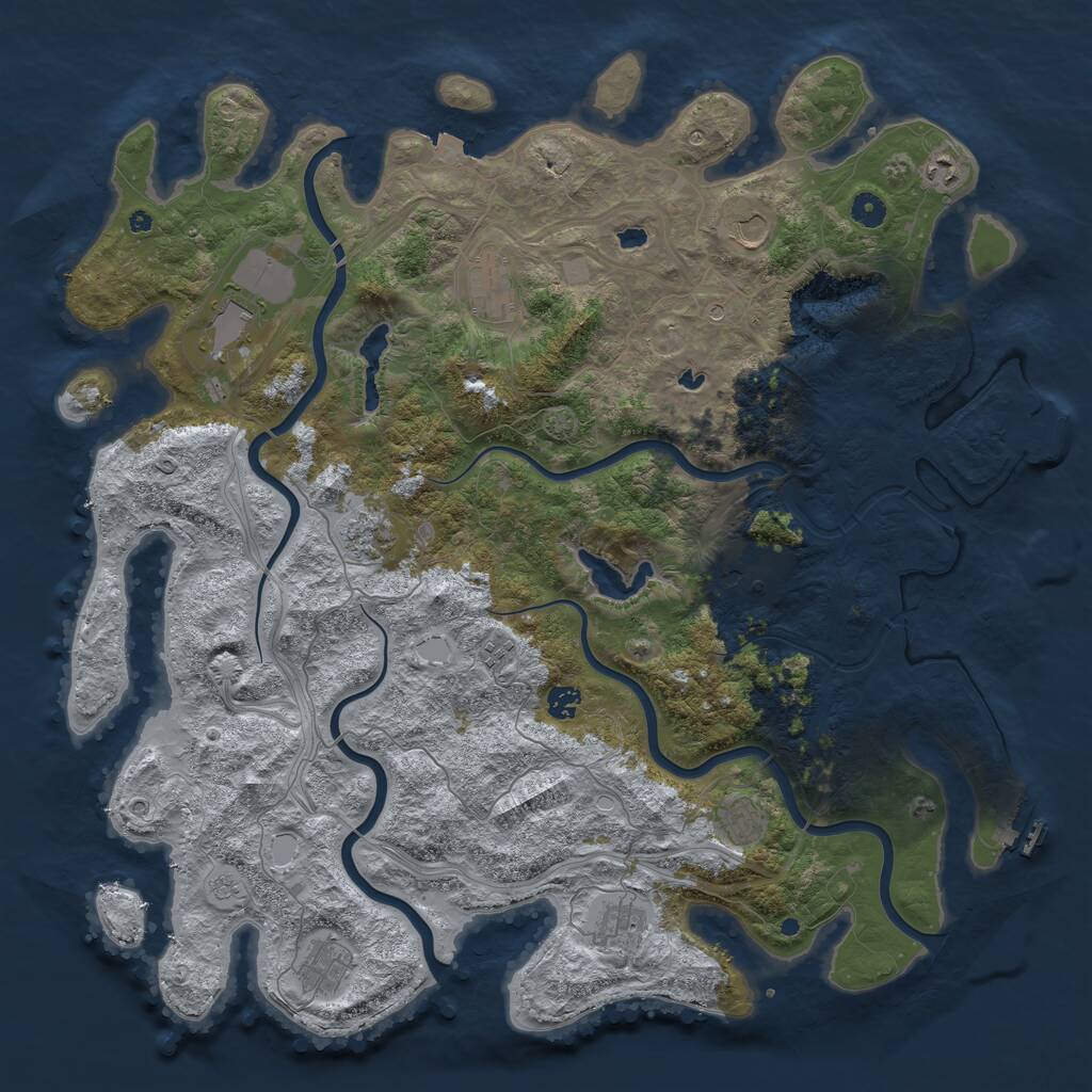 Rust Map: Procedural Map, Size: 4800, Seed: 51000, 17 Monuments