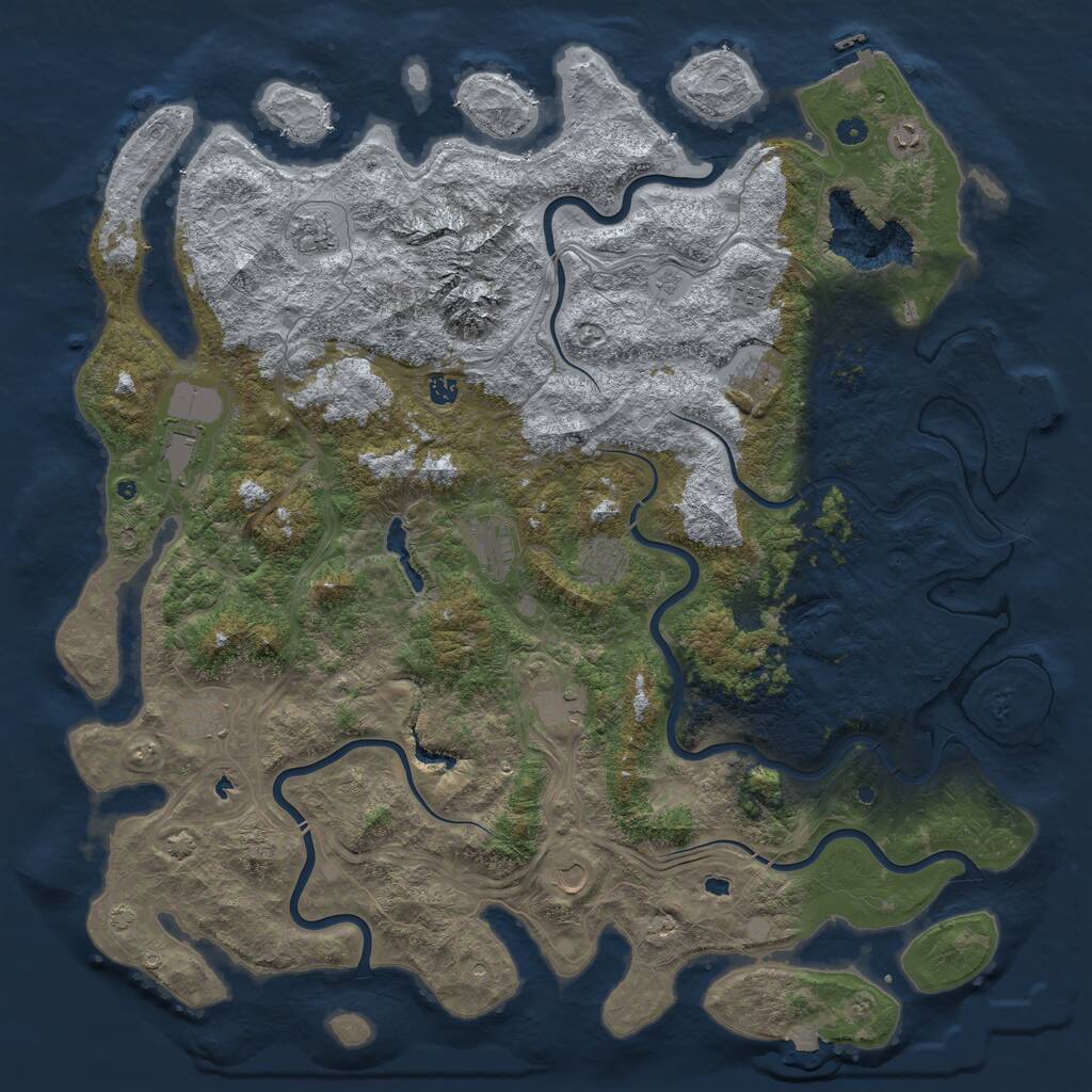 Rust Map: Procedural Map, Size: 5500, Seed: 1639075231, 17 Monuments