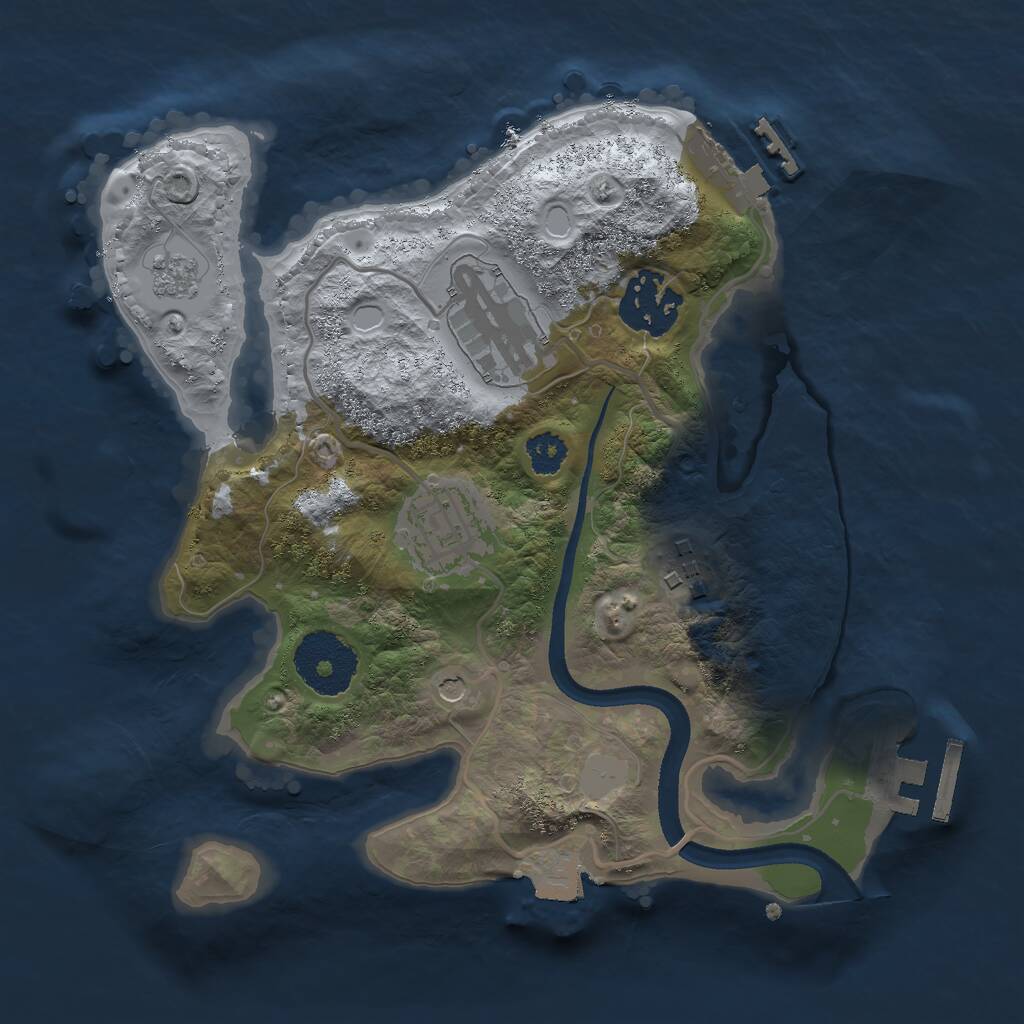 Rust Map: Procedural Map, Size: 2500, Seed: 1709, 9 Monuments