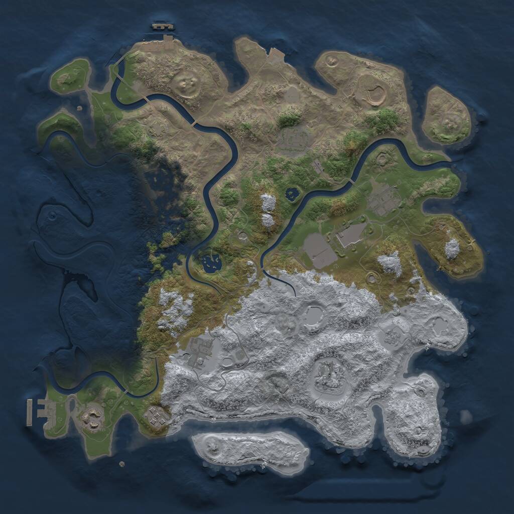 Rust Map: Procedural Map, Size: 3800, Seed: 17726, 16 Monuments