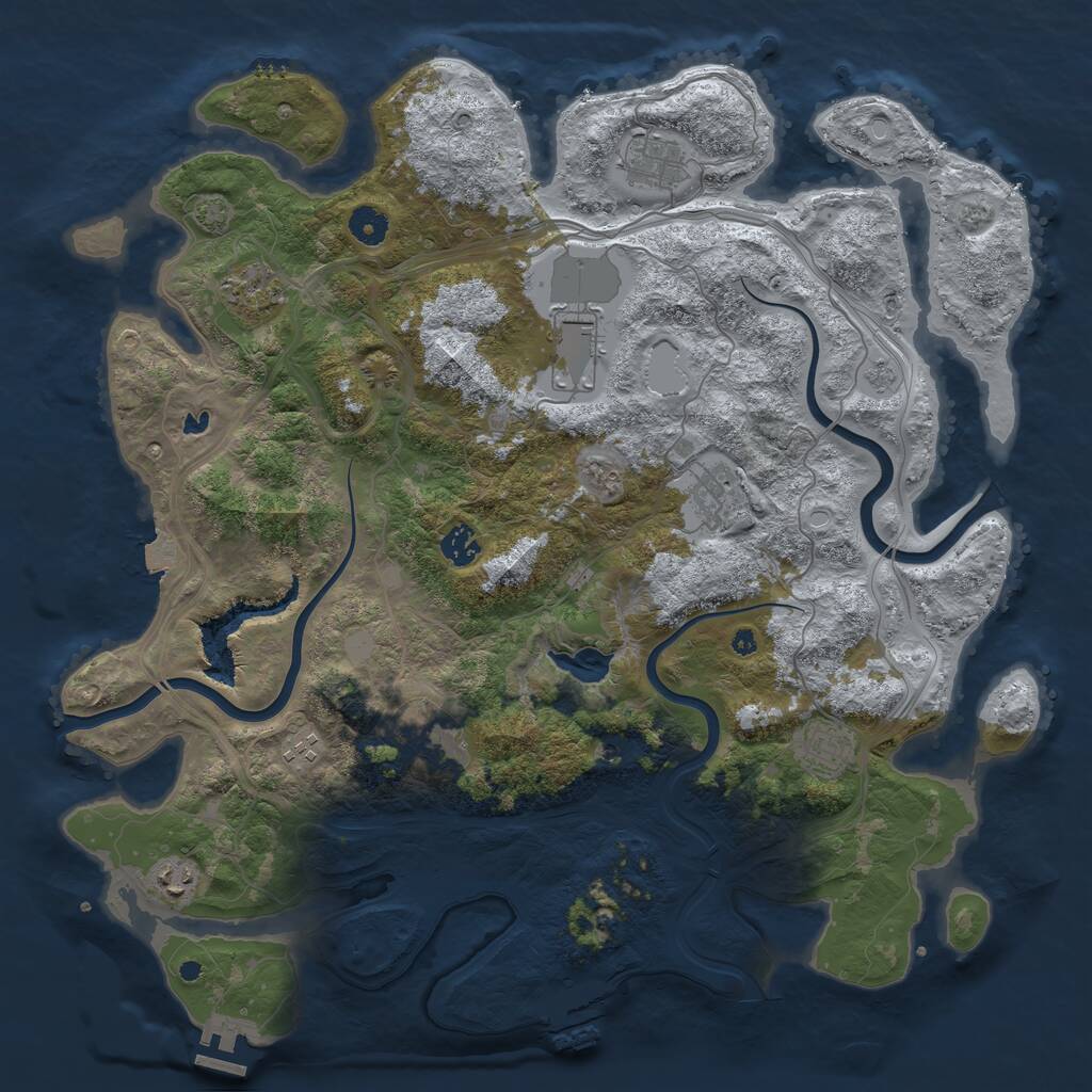 Rust Map: Procedural Map, Size: 4250, Seed: 689724396, 15 Monuments