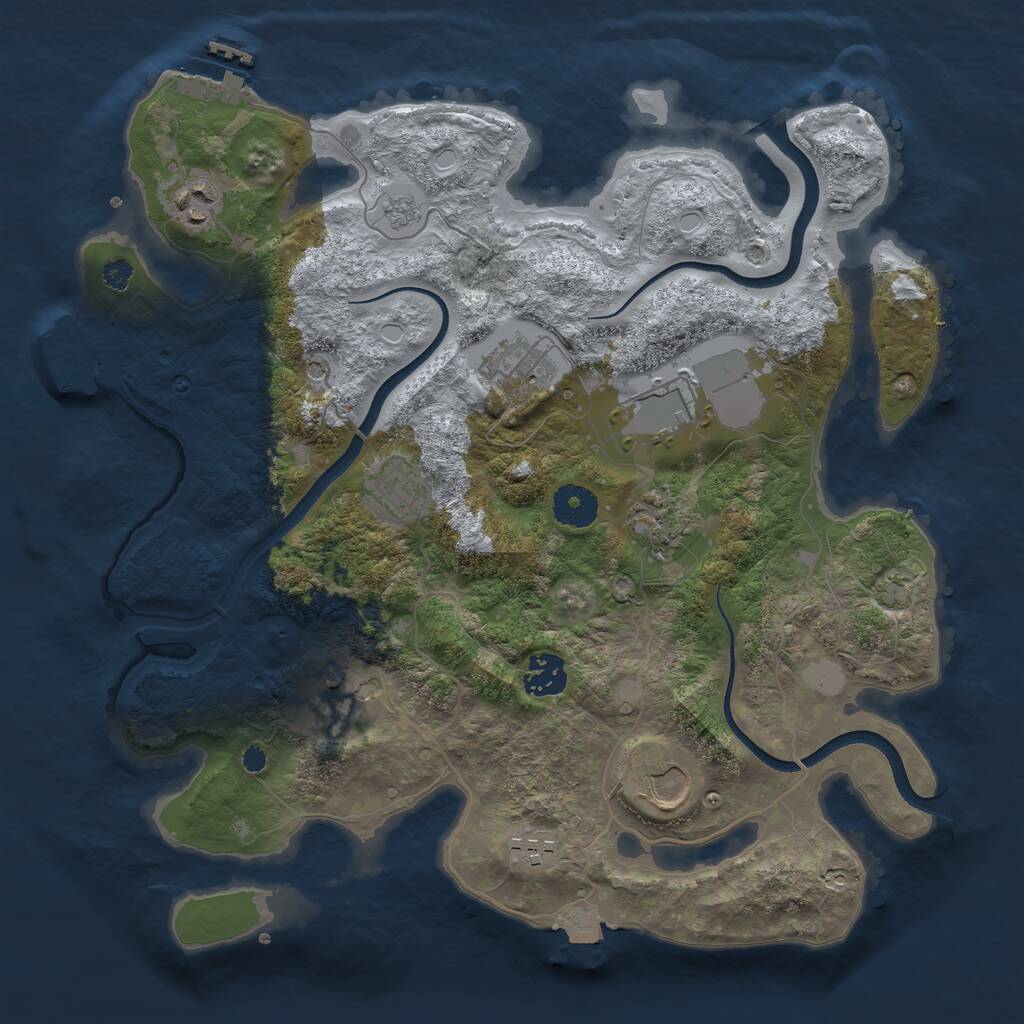 Rust Map: Procedural Map, Size: 3500, Seed: 968055820, 15 Monuments