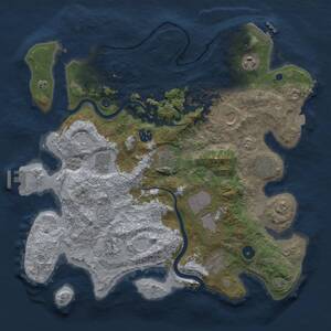 Thumbnail Rust Map: Procedural Map, Size: 3800, Seed: 543099589, 16 Monuments
