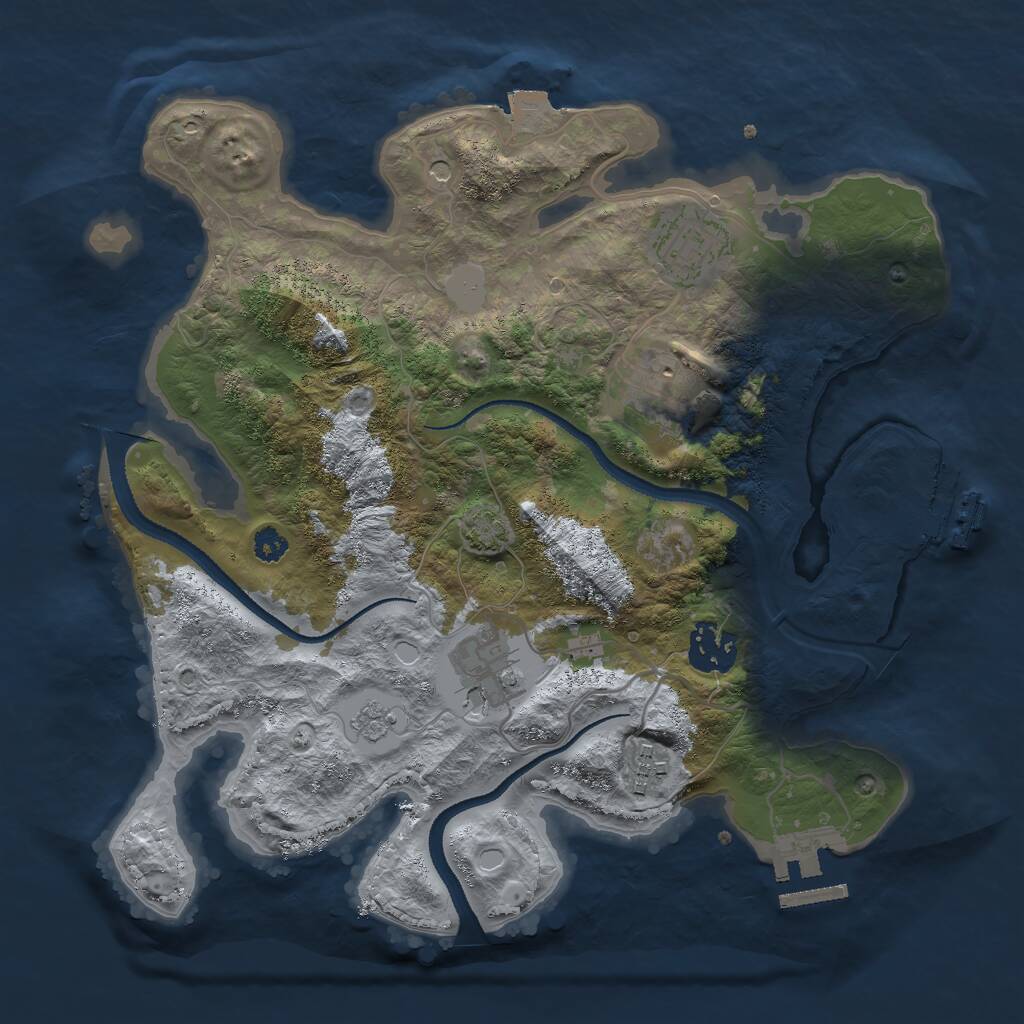 Rust Map: Procedural Map, Size: 3000, Seed: 711933, 11 Monuments