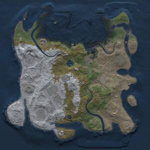 Thumbnail Rust Map: Procedural Map, Size: 3500, Seed: 227241099, 15 Monuments