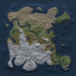 Thumbnail Rust Map: Procedural Map, Size: 3444, Seed: 711933, 14 Monuments